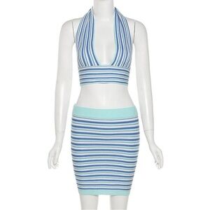 Striped Halter two piece set